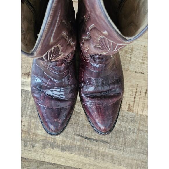 Rudel Rodgers Boots Men's Size 5.5 E Embossed Alligator Western Cowboy - Picture 13 of 16